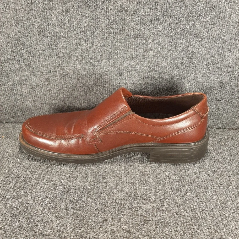 ECCO MEN'S HELSINKI Size 9.5/43 Brown Leather Slip On Dress Loafer Nice
